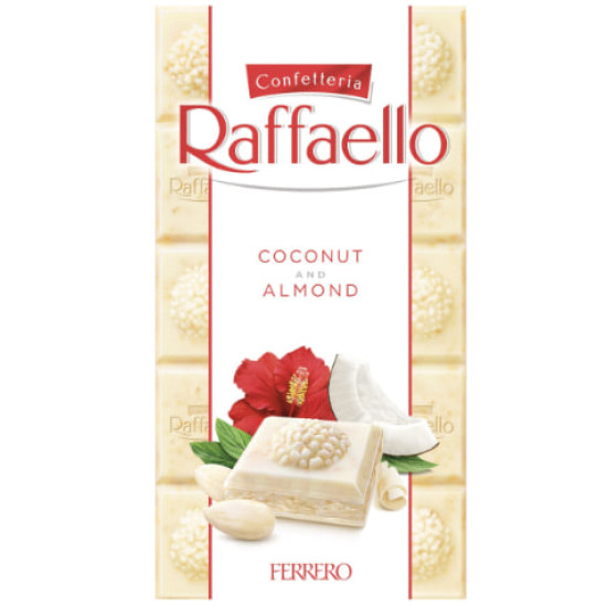 Білий шоколад Raffaello з мигдально-кокосовим кремом 90g