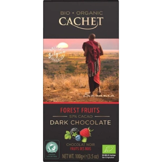 Шоколад чорний із лісовою ягодою Cachet Bio Organic Fruits Des Bois 100 г Бельгія 