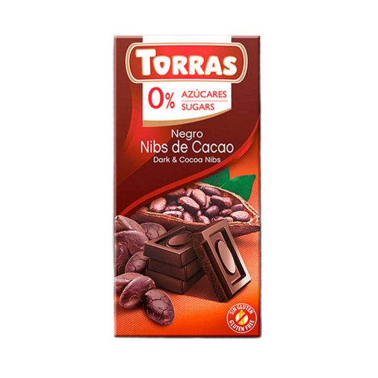 Шоколад чорний без цукру Torras з кавою 75 г 