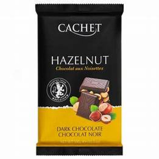Шоколад Cachet (Кашет) чорний 54% какао з фундуком (лісовий горіх) Бельгія 300г 