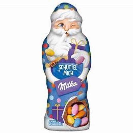 Шоколадний Санта Клаус "Струси мене" з драже Milka Santa Claus Schuttel Mich  Швейцарія 