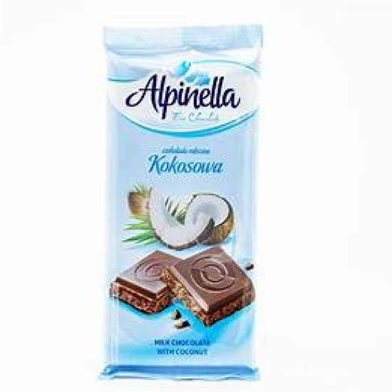 Шоколад "Alpinella kokosawa" (Альпінелла молочний з кокосом), Польща, 100 г