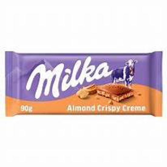 Шоколад молочний Milka Almond Crispy Creme Швейцарія 90 г 