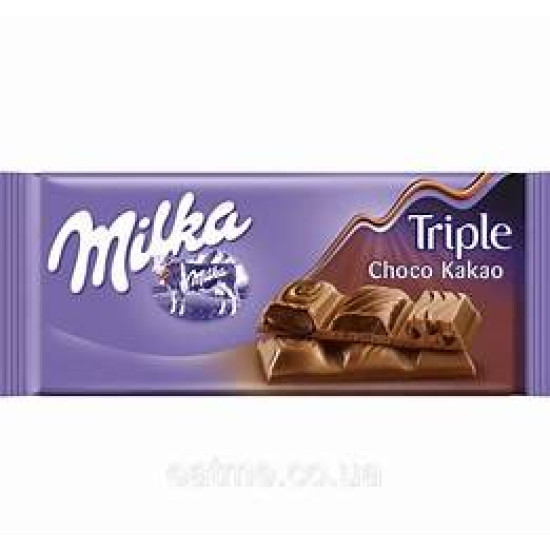 Шоколад молочний MilkaTriple Choco Choco Швейцарія 90 г 